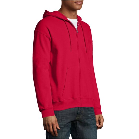 NWT Men's Hanes® EcoSmart Fleece Full-Zip Hooded Jacket - Picture 4 of 6